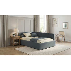 Кровать Kapri велюр маренго С П/М 1200x2000, ортопедическое основание, изголовье мягкое