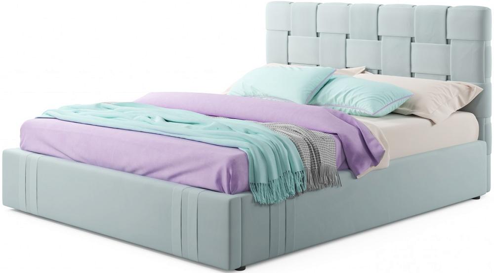 Мягкая кровать Tiffany 1600 мята пастель с подъемным механизмом мягкая кровать ameli 1800 лиловая с подъемным механизмом