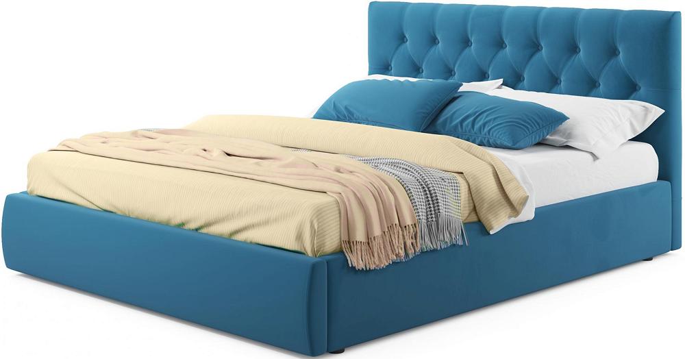 Мягкая кровать Verona 1600 синяя с подъемным механизмом мягкая кровать verona 1600 синяя с подъемным механизмом