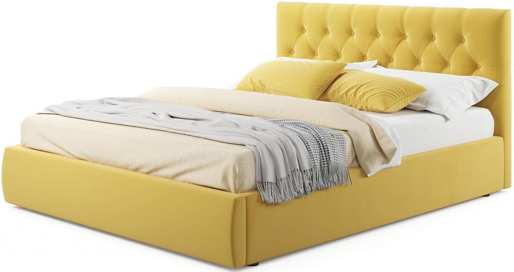 Мягкая кровать Verona 1600 желтая с подъемным механизмом мягкая кровать verona 1600 желтая с подъемным механизмом
