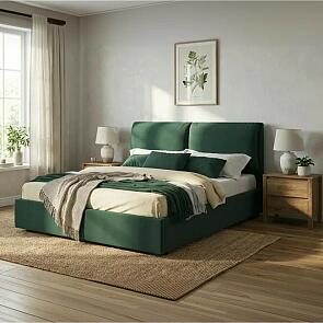 Кровать Vita велюр изумруд С П/М 1400x2000, изголовье мягкое