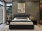 Кровать Vita велюр маренго без П/М 140x200, изголовье мягкое