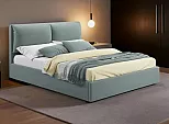 Кровать Vita велюр серый без П/М 1400x2000, ортопедическое основание, изголовье мягкое