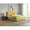 Кровать Vita велюр желтый С П/М 1400x2000, изголовье мягкое