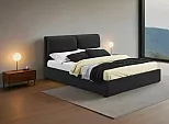 Кровать Vita велюр черный без П/М 1800x2000, ортопедическое основание, изголовье мягкое