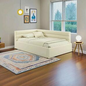 Мягкая кровать Aura 1200 бежевая с подъемным механизмом