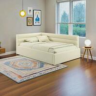 Мягкая кровать Aura 1200 бежевая с подъемным механизмом