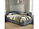 Кровать Aura велюр серый С П/М 1200x2000, изголовье мягкое