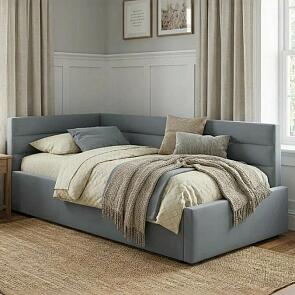 Кровать Aura велюр серый с подъемным механизмом 1200x2000, ортопедическое основание, изголовье мягкое