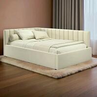Мягкая кровать Milena 1200 беж с ортопедическим основанием