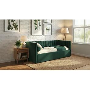 Кровать Milena велюр изумруд без П/М 1200x2000, изголовье мягкое