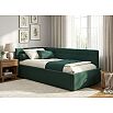 Кровать Bonna велюр изумруд с подъемным механизмом 1200x2000, ортопедическое основание, изголовье мягкое