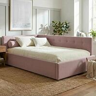 Кровать Bonna велюр лиловый без подъёмного механизма 1200x2000, изголовье мягкое