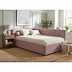 Кровать Bonna велюр лиловый без подъёмного механизма 1200x2000, изголовье мягкое