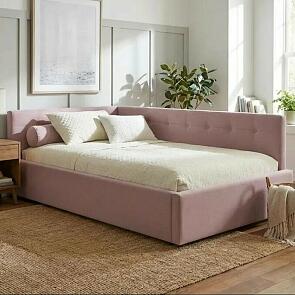 Кровать Bonna велюр лиловый с подъемным механизмом 1200x2000, ортопедическое основание, изголовье мягкое