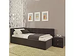 Кровать Bonna велюр шоколад без П/М 1200x2000, изголовье мягкое