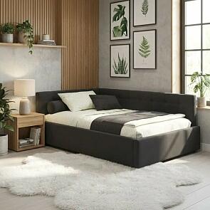 Кровать Bonna велюр шоколад с подъемным механизмом 1200x2000, ортопедическое основание, изголовье мягкое