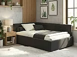 Кровать Bonna велюр шоколад С П/М 1200x2000, ортопедическое основание, изголовье мягкое