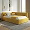 Кровать Bonna велюр желтый без подъёмного механизма 1200x2000, изголовье мягкое