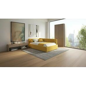 Кровать Bonna велюр желтый без подъёмного механизма 1200x2000, изголовье мягкое