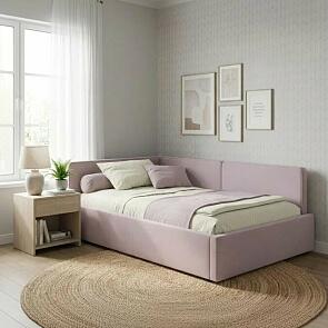 Кровать Kapri велюр лиловый с подъемным механизмом 1200x2000, ортопедическое основание, изголовье мягкое