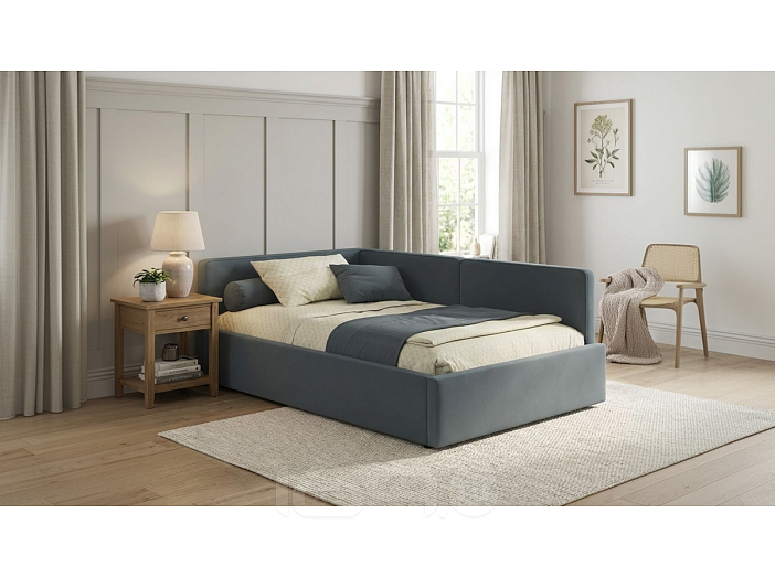 Кровать Kapri велюр маренго С П/М 1200x2000, ортопедическое основание, изголовье мягкое
