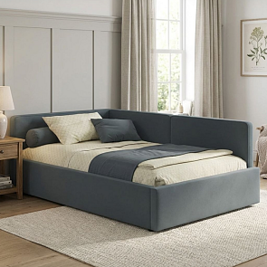 Кровать Kapri велюр маренго С П/М 1200x2000, ортопедическое основание, изголовье мягкое