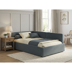 Кровать Kapri велюр маренго С П/М 1200x2000, ортопедическое основание, изголовье мягкое