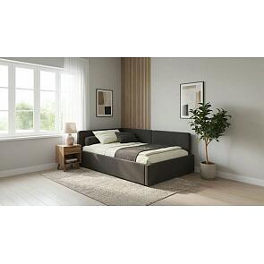 Кровать Kapri велюр шоколад с подъемным механизмом 1200x2000, ортопедическое основание, изголовье мягкое