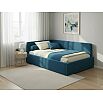 Кровать Kapri велюр синий С П/М 1200x2000, изголовье мягкое