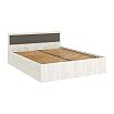 Кровать Фиеста с матрасом без обивки графит/дуб крафт белый С П/М 1400x2000, изголовье жесткое