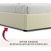 Кровать Base с матрасом велюр бежевый без П/М 1600x2000, без изголовья
