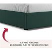 Кровать Base с матрасом велюр изумруд С П/М 1600x2000, ортопедическое основание, без изголовья
