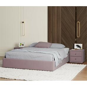 Кровать Base с матрасом велюр лиловый С П/М 1600x2000, ортопедическое основание, без изголовья