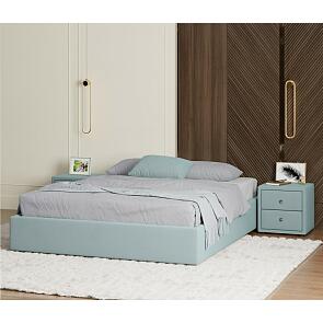 Кровать Base с матрасом велюр мята пастель без П/М 1600x2000, без изголовья