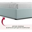 Кровать Base с матрасом велюр мята пастель С П/М 1600x2000, ортопедическое основание, без изголовья