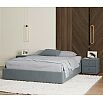 Кровать Base с матрасом велюр серая без П/М 1600x2000, без изголовья