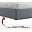 Кровать Base с матрасом велюр серая без П/М 1600x2000, без изголовья