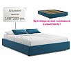 Кровать Base с матрасом велюр синий без П/М 1600x2000, без изголовья