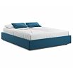 Кровать Base с матрасом велюр синий С П/М 1600x2000, ортопедическое основание, без изголовья