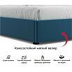 Кровать Base с матрасом велюр синий С П/М 1600x2000, ортопедическое основание, без изголовья