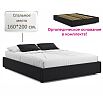 Кровать Base с матрасом велюр черный без П/М 1600x2000, без изголовья