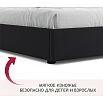 Кровать Base с матрасом велюр черный без П/М 1600x2000, без изголовья