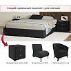 Кровать Base с матрасом велюр черный без П/М 1600x2000, без изголовья