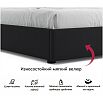 Кровать Base с матрасом велюр черный С П/М 1600x2000, ортопедическое основание, без изголовья