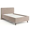 Кровать Ванесса с матрасом велюр бежевый без П/М 1200x2000, щит-основание, изголовье мягкое