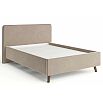 Кровать Ванесса с матрасом велюр бежевый без П/М 1400x2000, щит-основание, изголовье мягкое