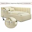 Кровать Milena с матрасом велюр бежевый без П/М 900x2000, ортопедическое основание, изголовье мягкое