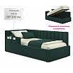 Кровать Milena с матрасом велюр изумруд без П/М 900x2000, ортопедическое основание, изголовье мягкое