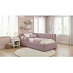Кровать Milena с матрасом велюр лиловый без П/М 900x2000, ортопедическое основание, изголовье мягкое